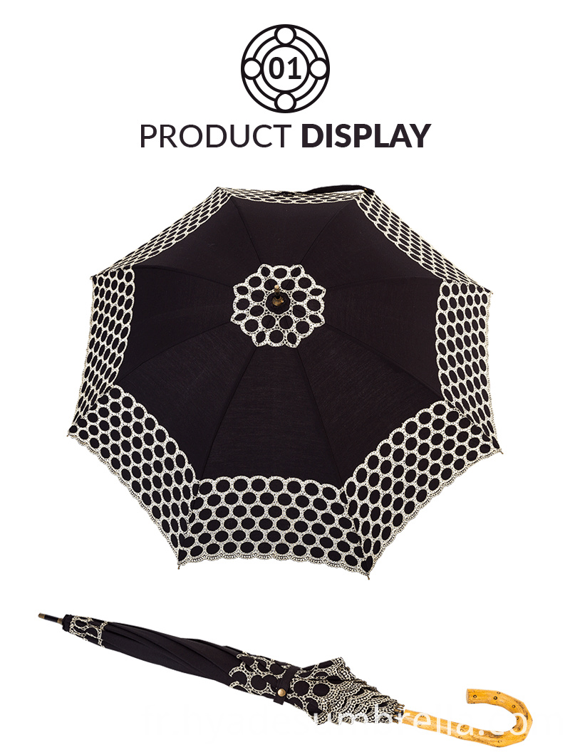Femme Broderie Manuel Ouvert Straight Umbrella Women Embroidery Manual Open Straight Umbrella
